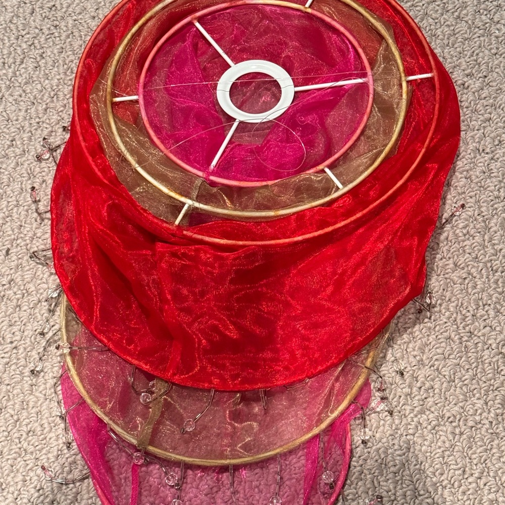 Red and Pink Decorative Hanging Lantern ( 3)